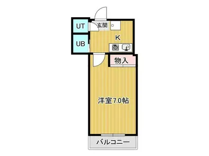 モナハイツ新浜(1K/3階)の間取り写真