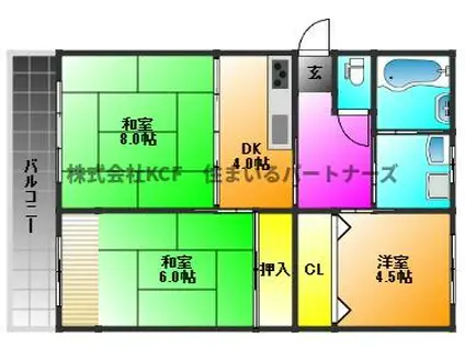 アーニスト野中(3DK/3階)の間取り写真