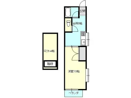 アリス本庄第3(1K/2階)の間取り写真