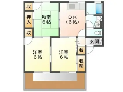 セジュール今斉A棟(3DK/1階)の間取り写真