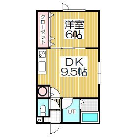 シーマリン(1DK/1階)の間取り写真