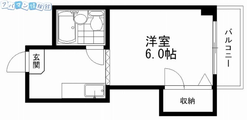 オーベルジュII(1K/3階)の間取り写真
