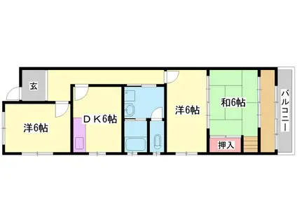中川ビル(3DK/3階)の間取り写真