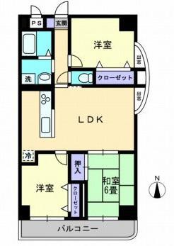 レイクウエスト(3LDK/7階)の間取り写真