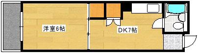 和秀舟入本町ビル(1DK/2階)の間取り写真