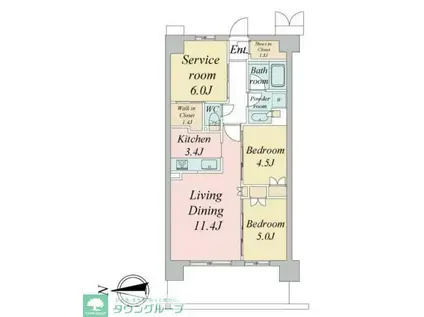 トラープランド蒼麗館(2SLDK/7階)の間取り写真