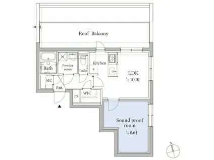 ASTILE STUDIO 三軒茶屋(1LDK/3階)の間取り写真
