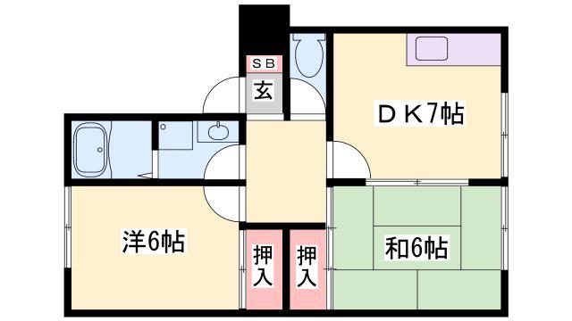 ハイツエスペランサI(2DK/1階)の間取り写真