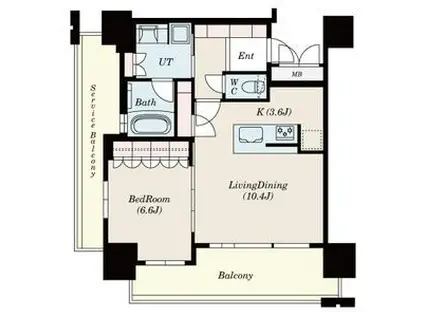 ローレルタワー名古屋栄(1LDK/3階)の間取り写真