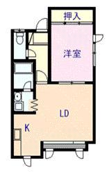 パセオ東光4.1(1LDK/1階)の間取り写真