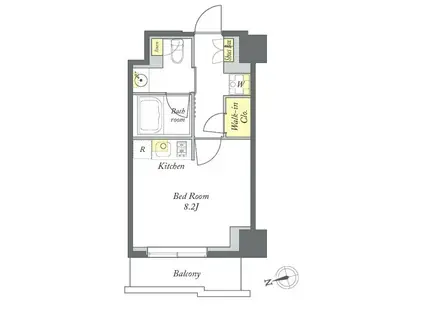 プライムメゾン清澄白河(ワンルーム/3階)の間取り写真