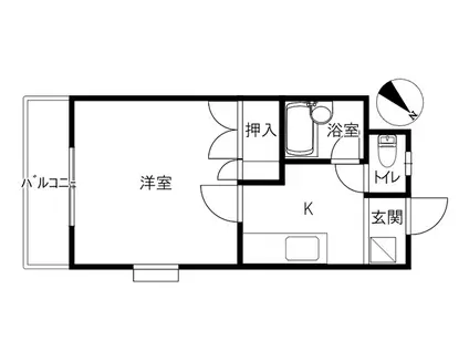 IROHA兼六(1K/2階)の間取り写真