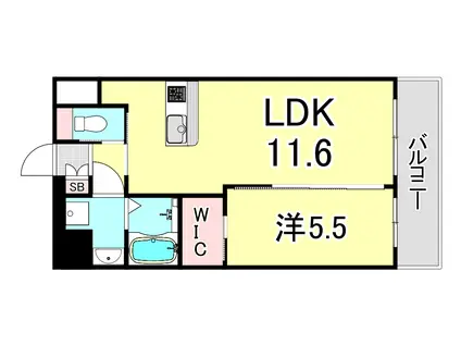 プレジオさくら夙川(1LDK/4階)の間取り写真