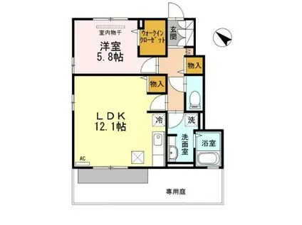 レチエ吉成A(1LDK/2階)の間取り写真