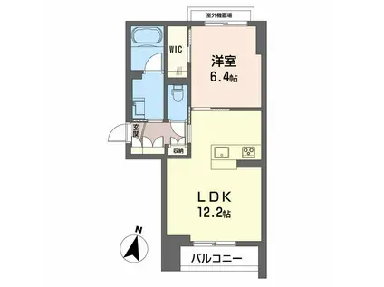 AMBER COURT(1LDK/2階)の間取り写真