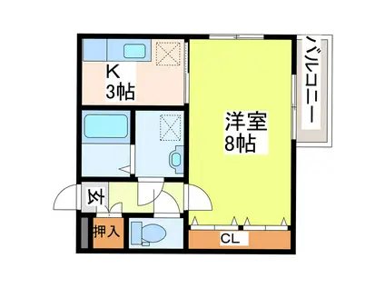 エクセルコーポ白石(1K/1階)の間取り写真