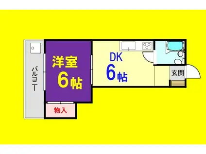 プリンセス ル・パンI(1DK/3階)の間取り写真