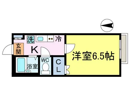 アビターレ中央II(1K/1階)の間取り写真
