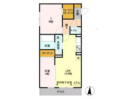 メゾンボヌール(2SLDK/1階)の間取り写真