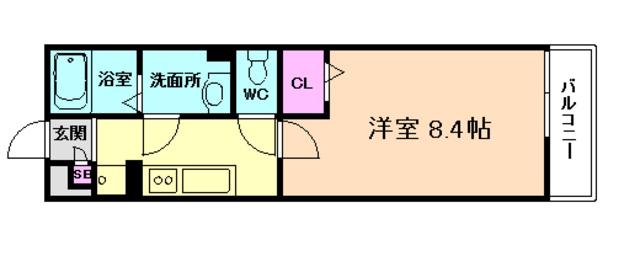 ラパンジール加島(1K/2階)の間取り写真