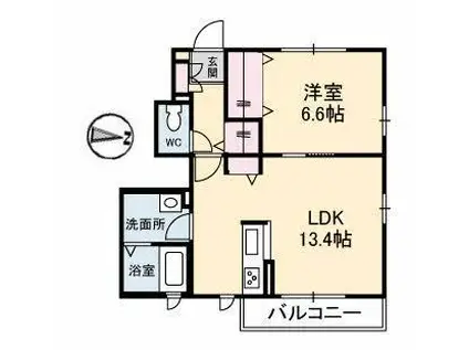 ANGE I(1LDK/1階)の間取り写真