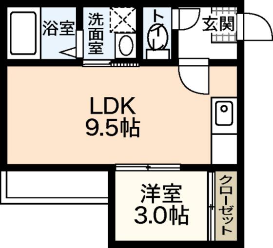 GRANDTICプラセジュール(1LDK/1階)の間取り写真