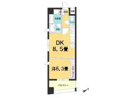 CASTALIA新御茶ノ水 (1DK/7階)の間取り写真