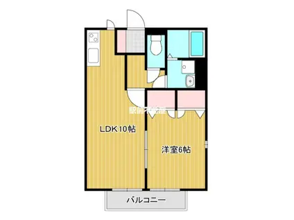 ウェルネスNR(1LDK/1階)の間取り写真