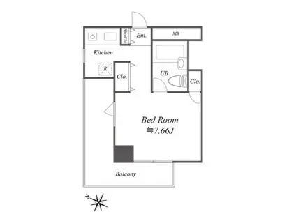 メゾン・ド・ヴィレ麻布台(1K/10階)の間取り写真