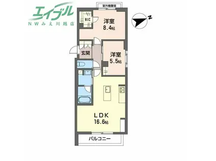シャーメゾンウィンクス(2LDK/3階)の間取り写真