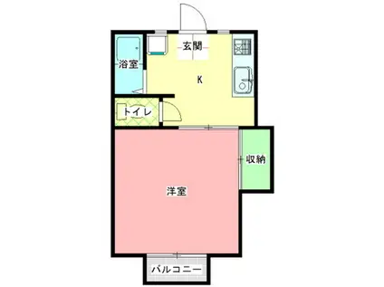 スズキハイツB棟(1K/2階)の間取り写真