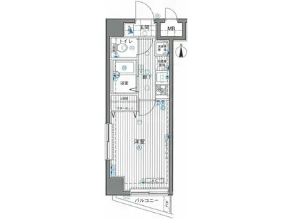 プレールアパートメント芦花公園(1K/3階)の間取り写真