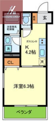 PROSPER COURT 緑橋(1K/2階)の間取り写真
