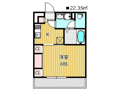 リブリ・SUZUYASU(1K/1階)の間取り写真