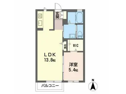 シェリール(1LDK/1階)の間取り写真