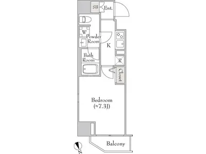 ルミークアン北上野(1K/6階)の間取り写真