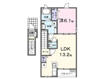 ヴォラーレ・フェリブレッサ I(1LDK/2階)の間取り写真