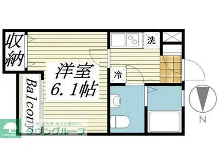 CLAIRE天王台(1K/2階)の間取り写真