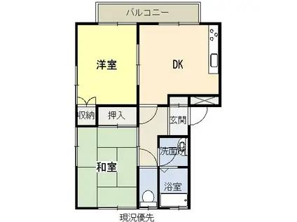 サングロウA1(2DK/2階)の間取り写真