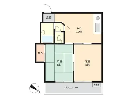 川口朝日第6つくしマンション(2DK/3階)の間取り写真
