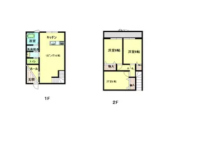 カシータ緑町 C(3LDK/1階)の間取り写真