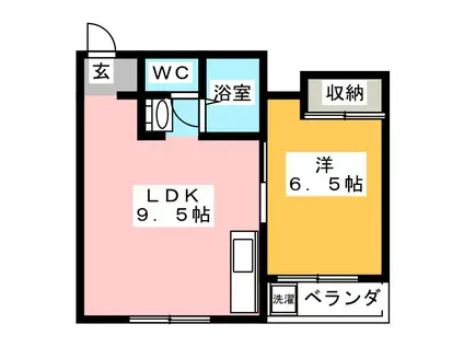 ハイム重田(1LDK/2階)の間取り写真