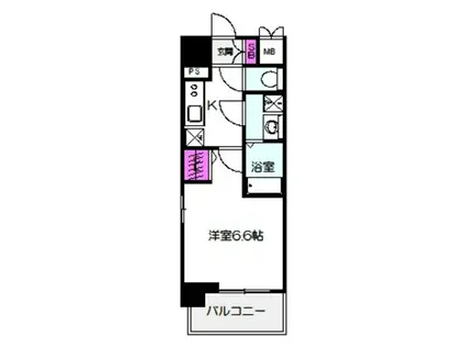 エスリード大阪城南グランデュクス(1K/10階)の間取り写真