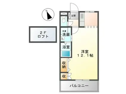 コーポエクセルII(1K/2階)の間取り写真
