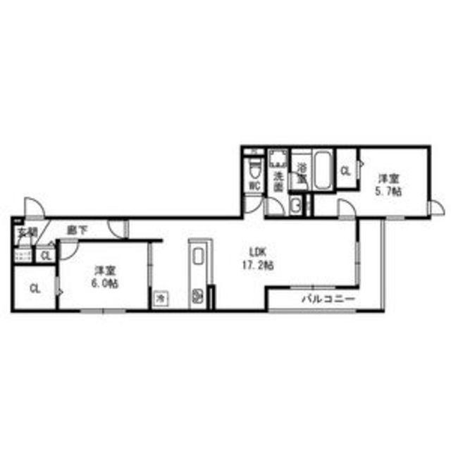 D-RESIDENCE西野A棟(2LDK/1階)の間取り写真