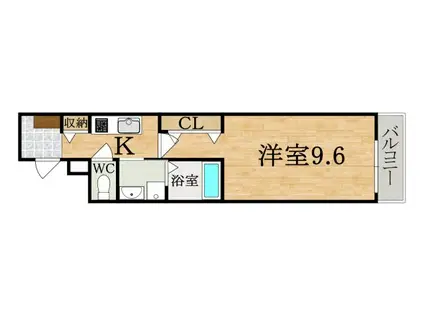 ガルデニアII(1K/1階)の間取り写真