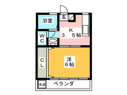 鈴木コーポ(1K/2階)の間取り写真