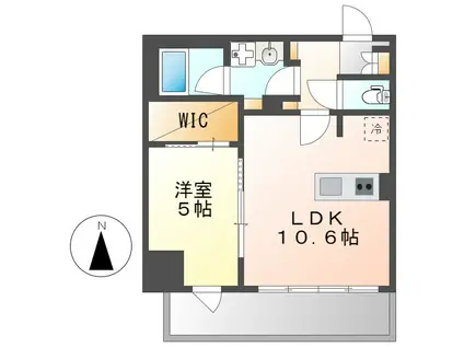 パークアクシス名古屋山王一丁目(1LDK/11階)の間取り写真