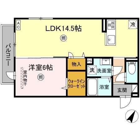 PREMILIFE羽屋(1LDK/2階)の間取り写真