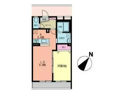 グリーンコーポ青木(1LDK/1階)の間取り写真